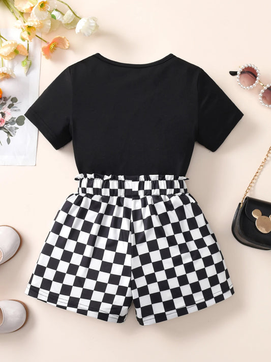 Adora Milano Set Estivo Bimba Due Pezzi Top Corto Nero Per Bambini