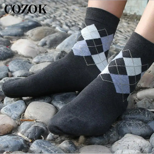 Calzini da Uomo in Cotone Fantasia Quadri e Rombi Adora Milano