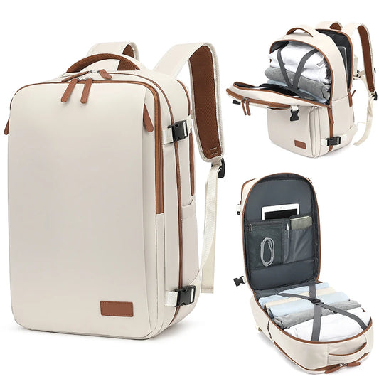 Adora Milano Reise-Rucksack Wasserdicht Erweiterbar Wochenend-Laptop mit USB