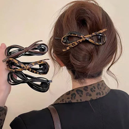 Adora Milano Fermagli per Capelli con Fiocco in PU, Fermagli Grandi, Forcine in Plastica, Copricapo, Accessori per Capelli da Donna