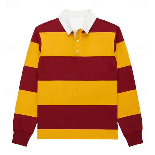 Adora Milano Polo con Blocco di Colore a Righe Stampa Maniche Lunghe Pullover
