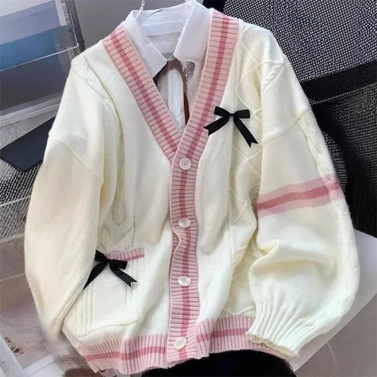 Adora Milano Donna Autunno Inverno Cappotti in maglia classico stile preppy