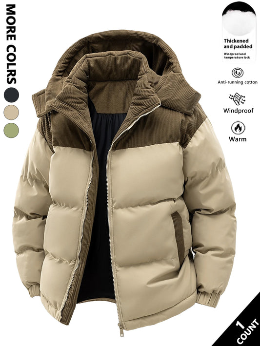 Adora Milano Giacca da uomo con cappuccio in cotone, Spessa e Calda per l'inverno,