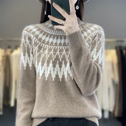 Adora Milano Maglione Donna Collo Semi-alto Pullover Invernale Maglia Sottogiacca