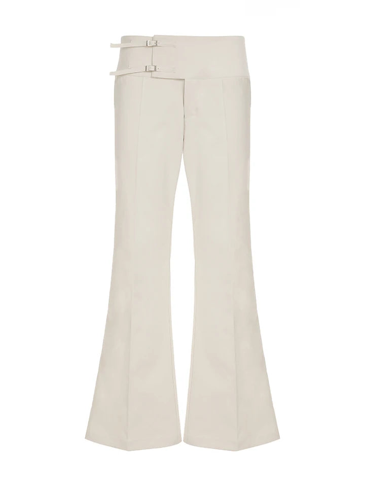 Rockmore Y2K Vintage Baggy Flare Pant Women Fashion Streetwear Casual Low-rise Solid Wide Leg Trousers Streetwear pantalones
