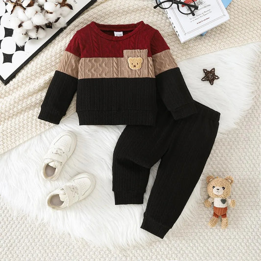 Adora Milano Set Abbigliamento Bambino/a Top Tre Colori a Contrasto + Pantaloni