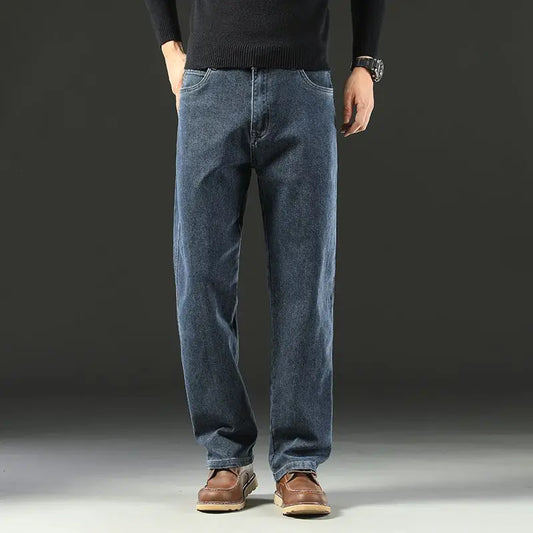 Adora Milano Jeans da Uomo Larghi Casual Dritti Elasticizzati in Denim