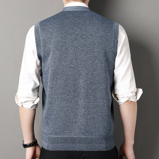 Adora Milano Gilet Invernale da Uomo, Gilet Casual in Maglione, Cardigan con Bottoni, Cardigan Lavorato a Maglia alla Moda con Scollo a V da Uomo