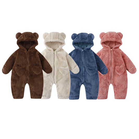 Adora Milano  Winter Newborn Baby Cartoon Bear Romper Unisex 0-12M