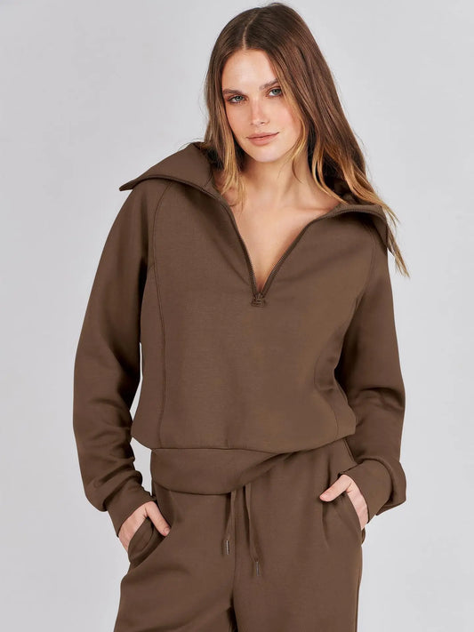 Tuta Sportiva Zip Adora Milano Felpa Maniche Lunghe Pantaloni a Zampa