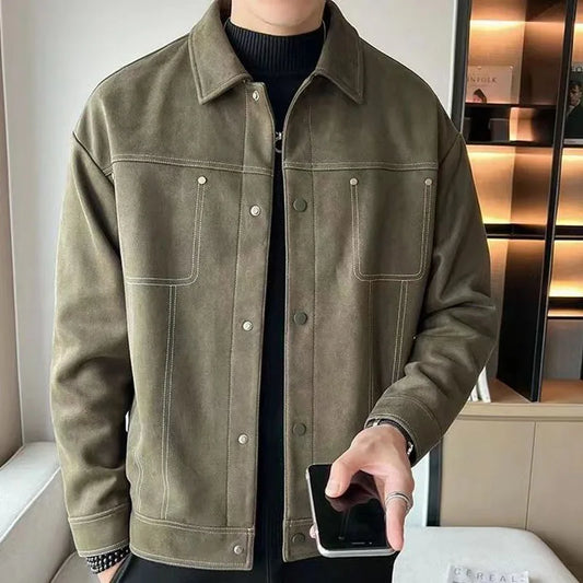 Adora Milano Fashion Giacca casual da uomo in pile di daino con senso avanzato