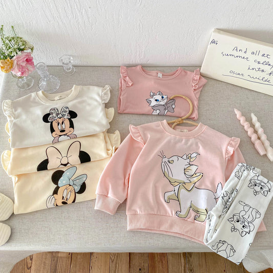 Adora Milano Baby Bekleidungsset für Kinder Cartoon Mädchen Sport Set Oberteil und Hose