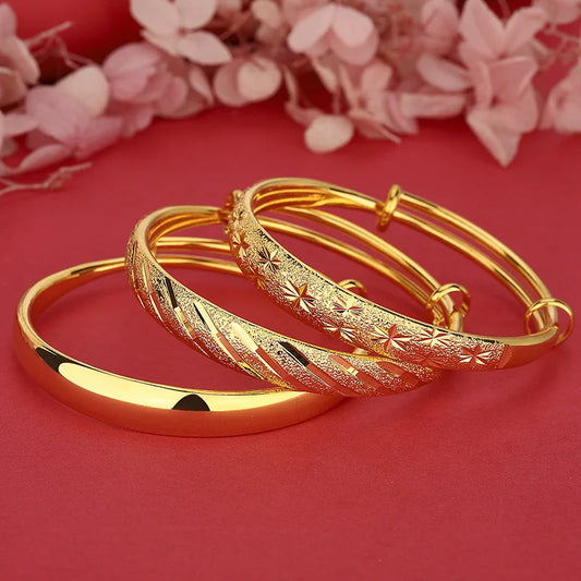 Adora Milano Damenarmreif aus reinem Gold, glattes, glänzendes Design, elegant und luxuriös, strahlt Eleganz aus
