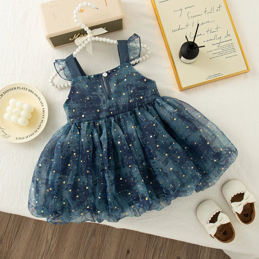 Adora Milano Abito bambina con fiocco e maniche di paillettes vestito in tulle per bambina