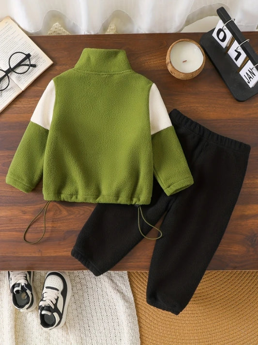 Adora Milano Set Mezzo-Zip Collo Alto + Stampa "BORN TO BE BRAVE" Caldo Autunno/Inverno