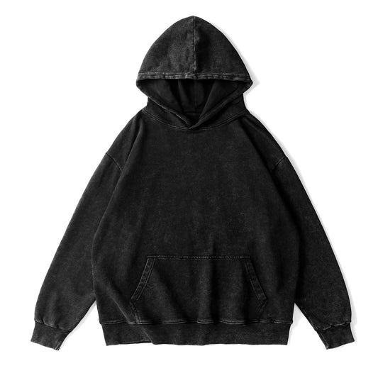Adora Milano Felpa con Cappuccio a Maniche Lunghe Girocollo Vestibilità Ampia Unisex Lavaggio Effetto Usurato