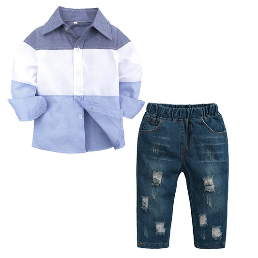 Adora Milano Jeans e Camicia da Bambino Set Abbigliamento Bambino