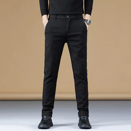 Adora Milano Winter Cotton Fabric Casual Pants  Work Classic Slim Fit Cargo