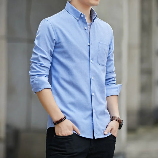 Adora Milano Camicia da Uomo in Cotone Oxford Camicia Casual