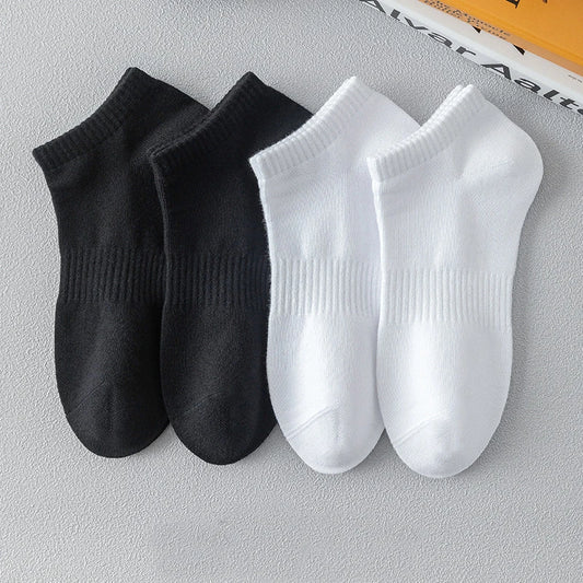 Calze Corte da Uomo Adora Milano in Puro Cotone Colori Uniti Nero Bianco