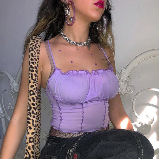 Adora Milano Women Purple Vest Crop Tops Pullovers Ladies Tanks Women Camisole