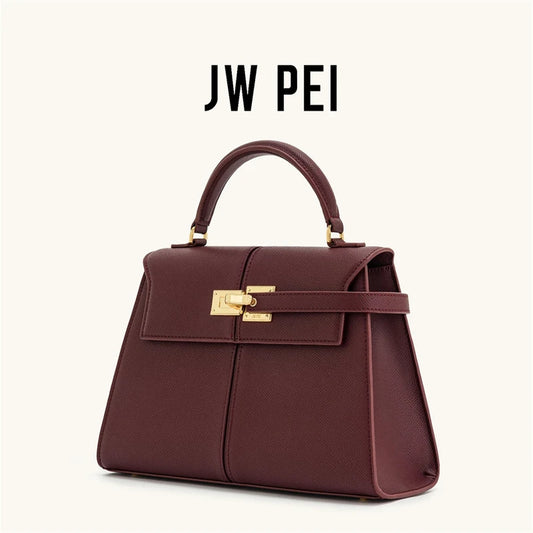 Borsa a mano da donna Adora Milano Elise Borsa a mano color bordeaux di design alla moda Borsa a tracolla quadrata grande Borsa da donna di alta qualità