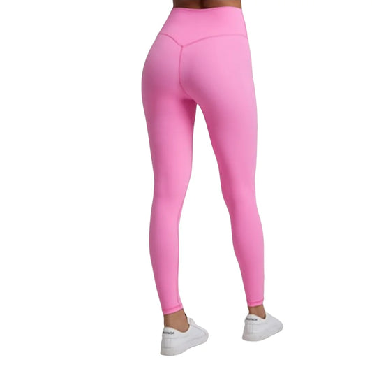 Adora Milano Leggings Sportivi da Donna Aderenti Color Burro a Vita Alta per Yoga
