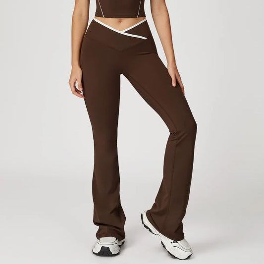 Adora Milano Pantaloni Yoga da Donna per Allenamento in Palestra a Zampa d'Elefante Leggings Svasati