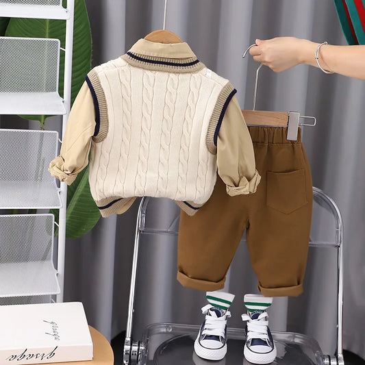 Adora Milano Vestito per bambini casual da bambino con gilet, camicia e pantaloni