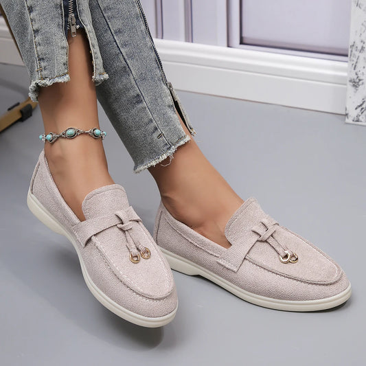 Nuove Scarpe Lefu da Donna in Pelle Morbida Stile Retrò Pigre da Indossare con Suola Spessa Piatta Comode Scarpe Singole