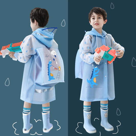 Adora Milano Impermeabile per Bambini Bambine Bambini in età Scolastica Posizione dello Zaino Impermeabile