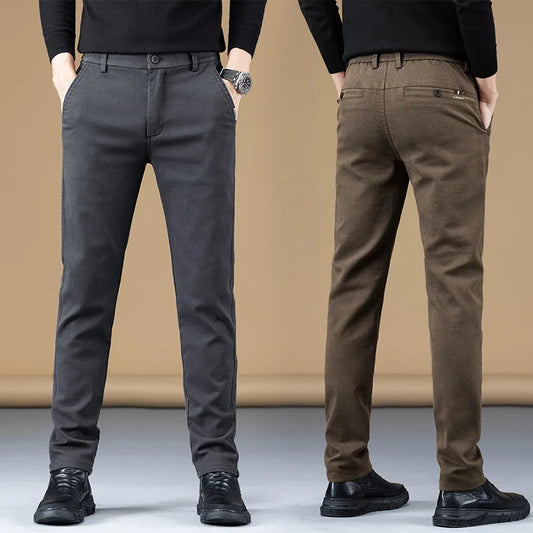 Adora Milano Winter Cotton Fabric Casual Pants  Work Classic Slim Fit Cargo