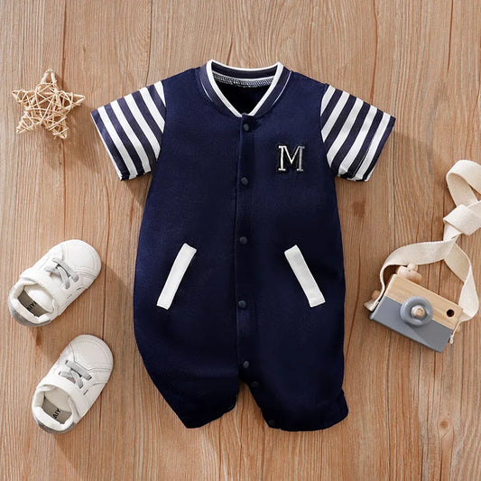 Adora Milano 0-18 Baby Jumpsuit Casual Letter Embroidery For Comfortable And Soft