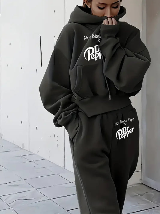 Adora Milano Set due pezzi invernale da donna con felpa e morbido pile