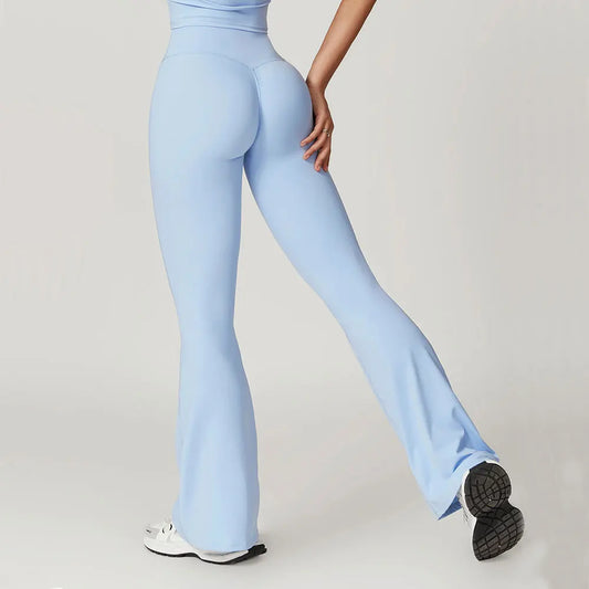 Adora Milano Pantaloni Yoga Donna A Zampa D'Elefante Vita Alta