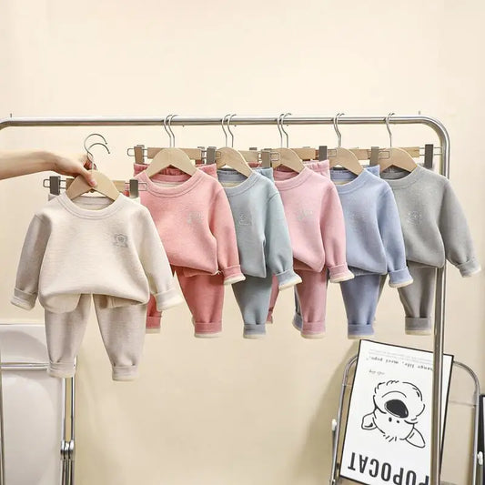 Adora Milano Set Intimo Termico Bambino Tinta Unita Senza Cuciture
