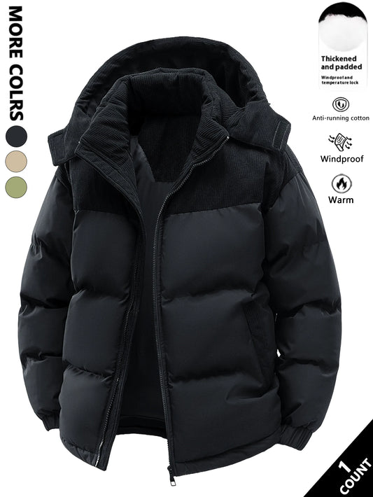 Adora Milano Giacca da uomo con cappuccio in cotone, Spessa e Calda per l'inverno,
