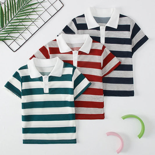 Adora Milano Polo a Righe Multicolore per Bambini Maglietta Casual Moda Bambino