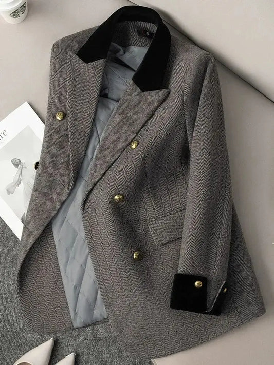 Adora Milano blazer da donna slim fit grigio nuovo stile invernale blazer alla moda per donna