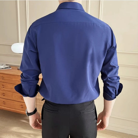 Camicia da uomo casual Adora Milano tinta unita slim fit, a maniche lunghe.