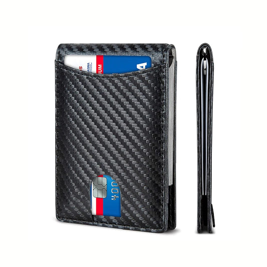 Adora Milano Portafoglio Uomo Slim con Fermasoldi - Sottile - Portafoglio da Uomo con Clip per Banconote