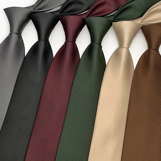 Adora Milano Solid Color Striped Neck Ties For Men Trendy Black