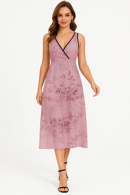 Adora Milano pink flower Sleeveless summer Dress