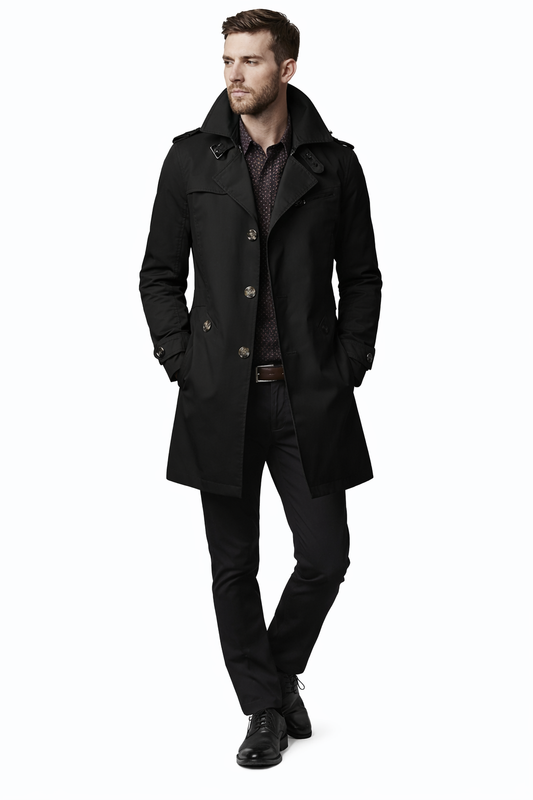 Adora Milano Giacca da uomo doppiopetto in cotone, trench casual da ufficio