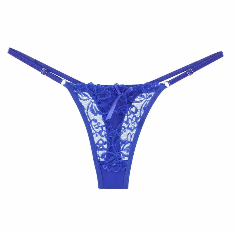 ALLTOOALL Sexy Lace Underwear for Women Low Rise Adjustable Thongs Transparent G-String Female Breathable Underpants Lingerie