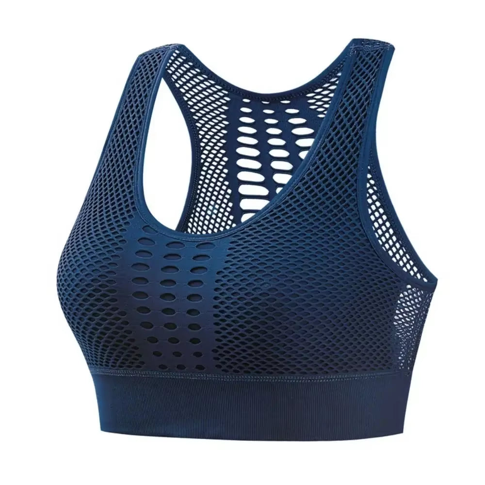 Female High Shockproof Women Active Bra Breathable Hollow Out Yoga Bra Quick-Drying Comfortable Sports Bra Running