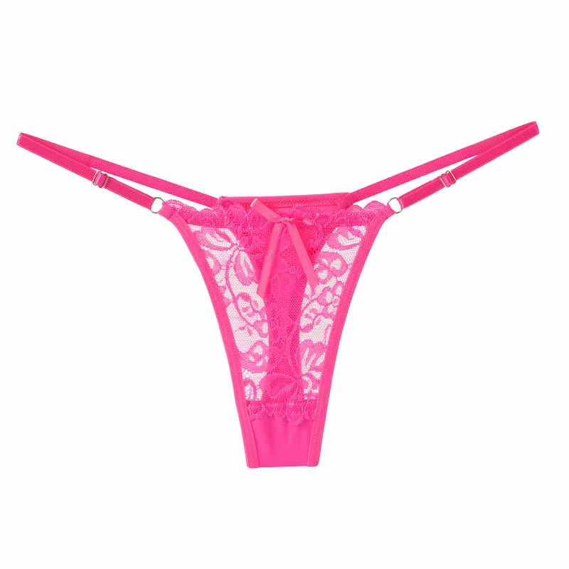ALLTOOALL Sexy Lace Underwear for Women Low Rise Adjustable Thongs Transparent G-String Female Breathable Underpants Lingerie