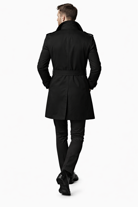Adora Milano Giacca da uomo doppiopetto in cotone, trench casual da ufficio