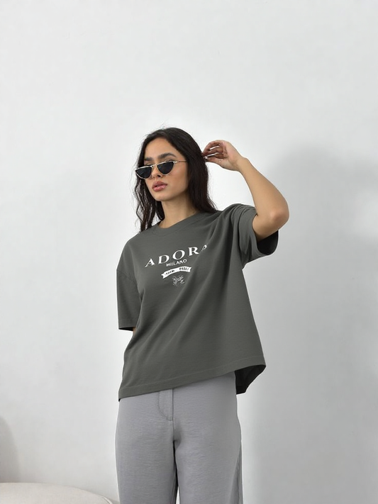 T-shirt squadrata pesante Adora Milano