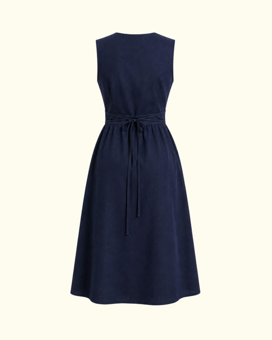 Adora Milano  Casual Sleeveless Button Front Holiday Dress in Solid Color